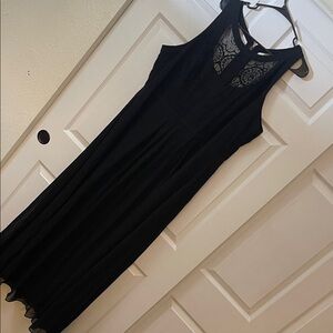 City Chic Elegant Black Maxi Dress with Lace